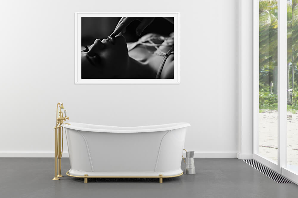 Black and White Boudoir Wall Art for Bathroom Over Tub